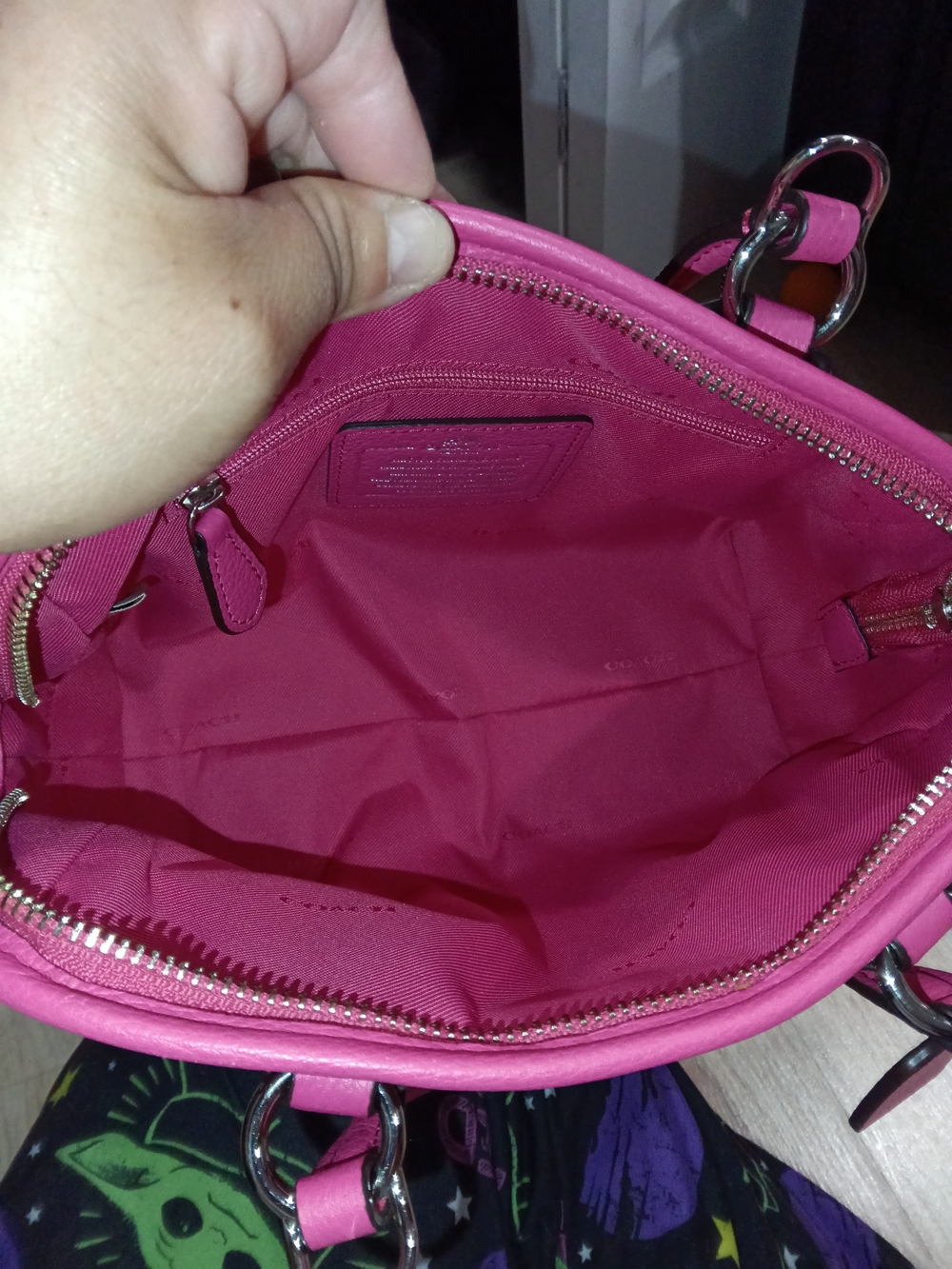 Coach Pebbled Leather Satchel Bag - Pink - Picture 9 of 9